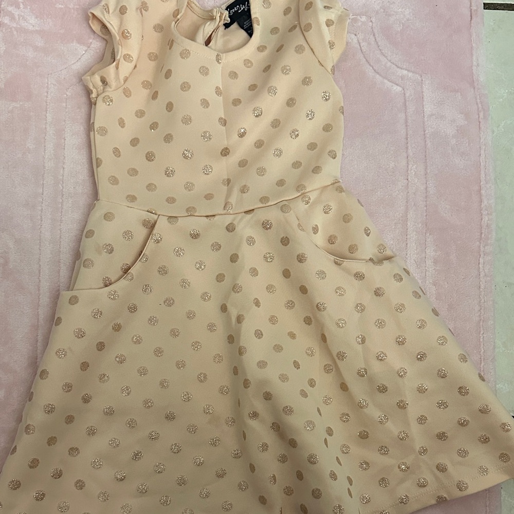 Charming Peach Polka Dot Kids Dress